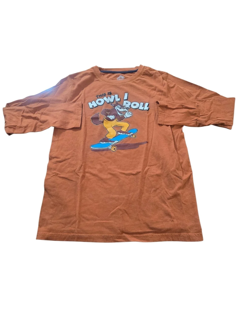 Howl Roll Skateboard Graphic Tee - Rust Orange